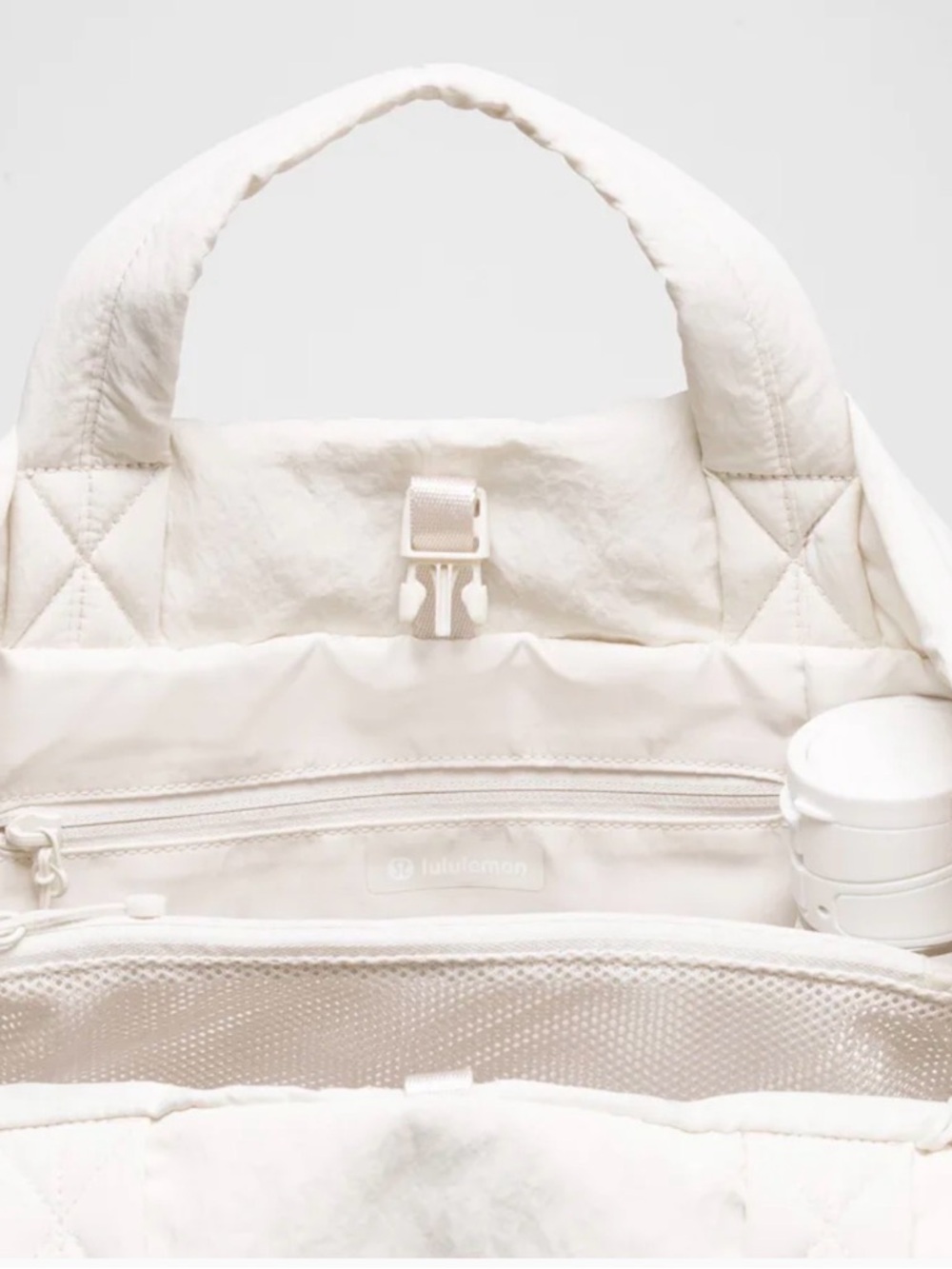 Lululemon On My Level tote, cream and gold, NWT - Picture 3 of 6